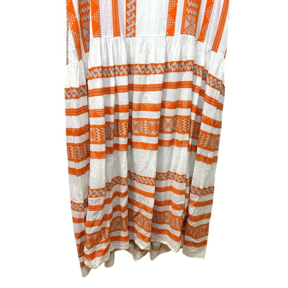 Devotion Twins, Women’s ‘Anticara’ Maxi Dress, Embroidered, White, Orange Medium - Picture 7 of 16
